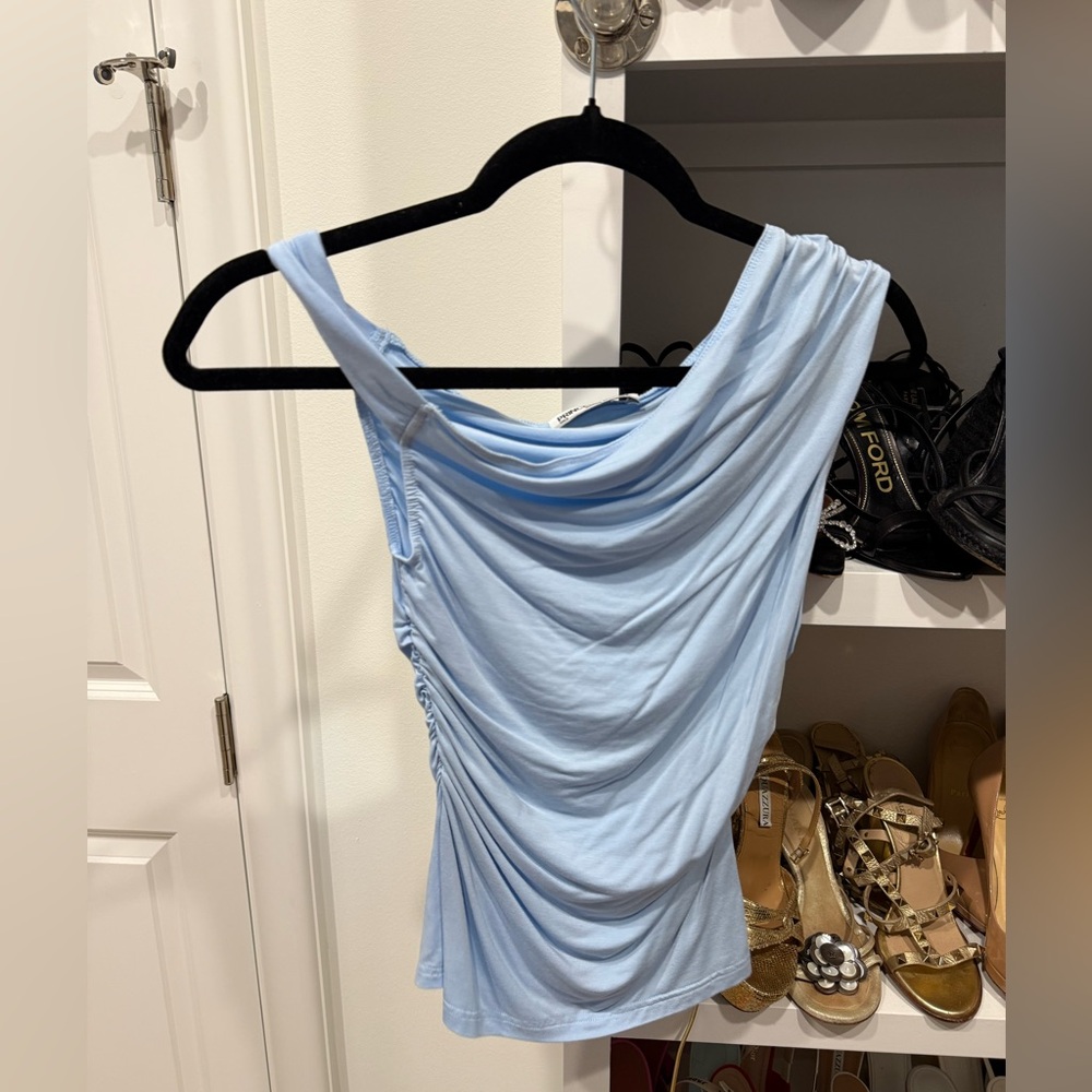 Princess Polly Light Blue Draped Top